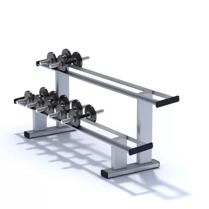 Black Metallic Dumbbell Set Weights 3D model
