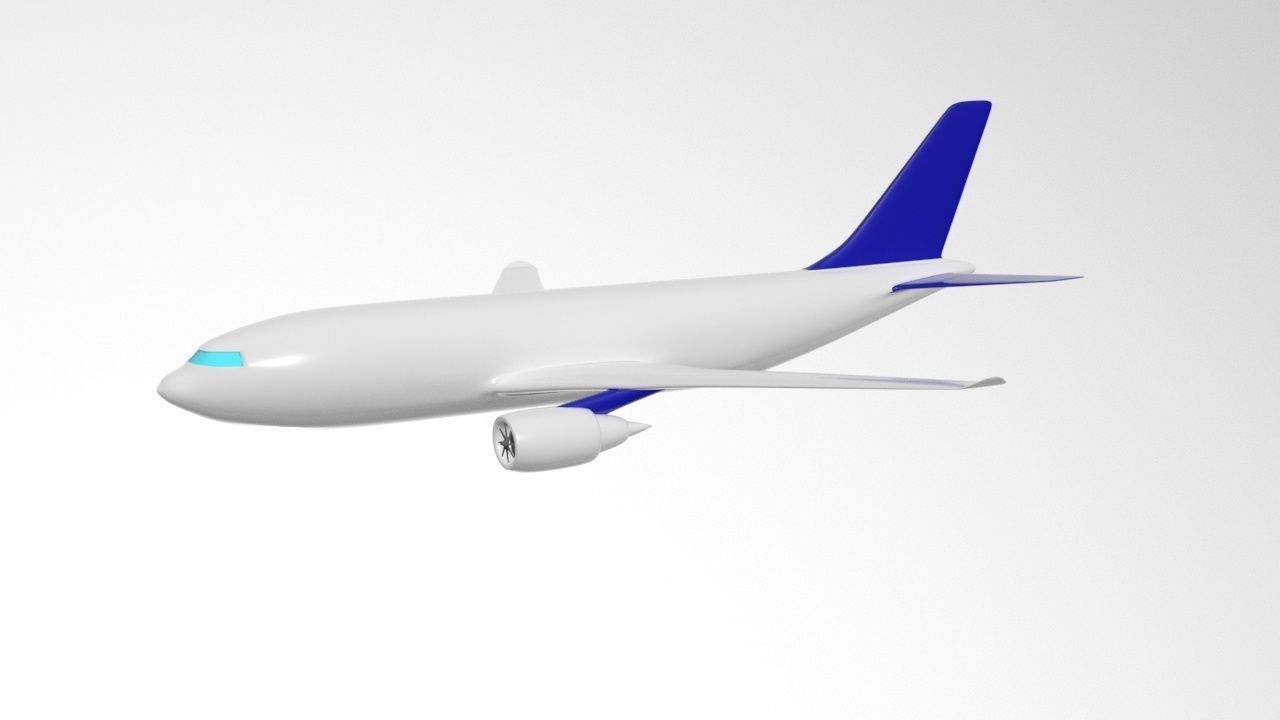 plane airplane flying in sky 3D model_1