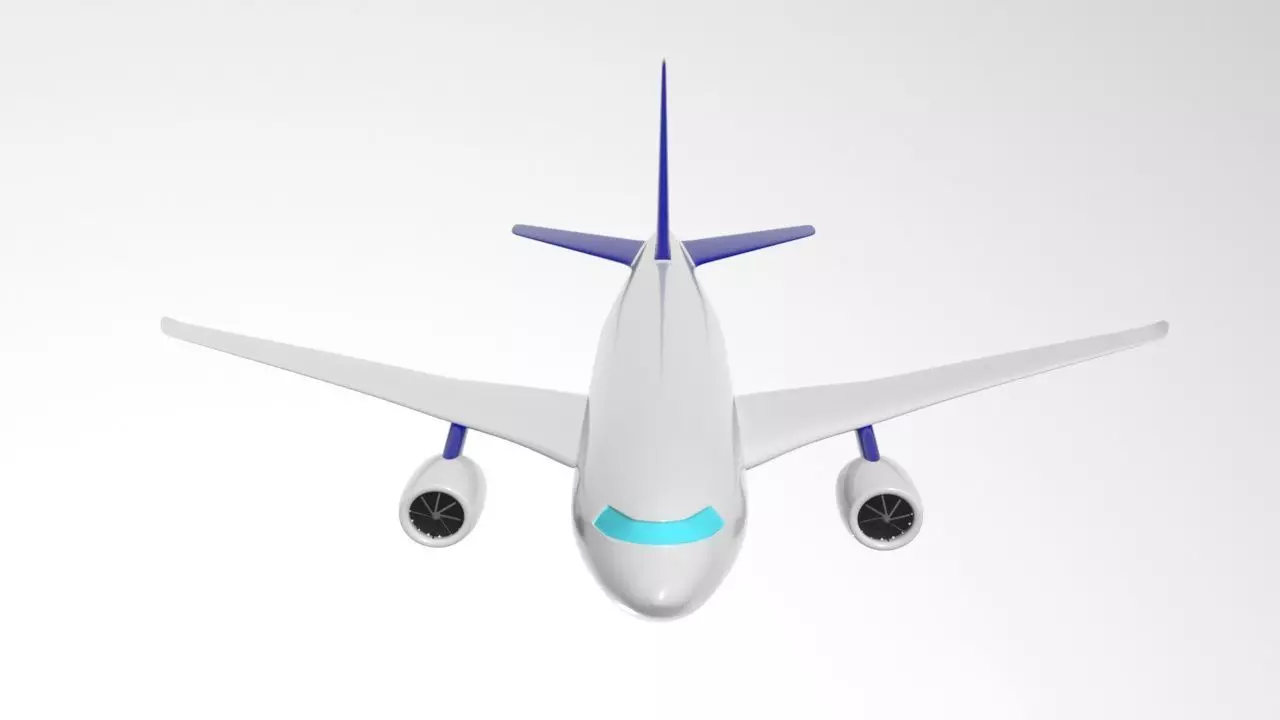 plane airplane flying in sky 3D model_0