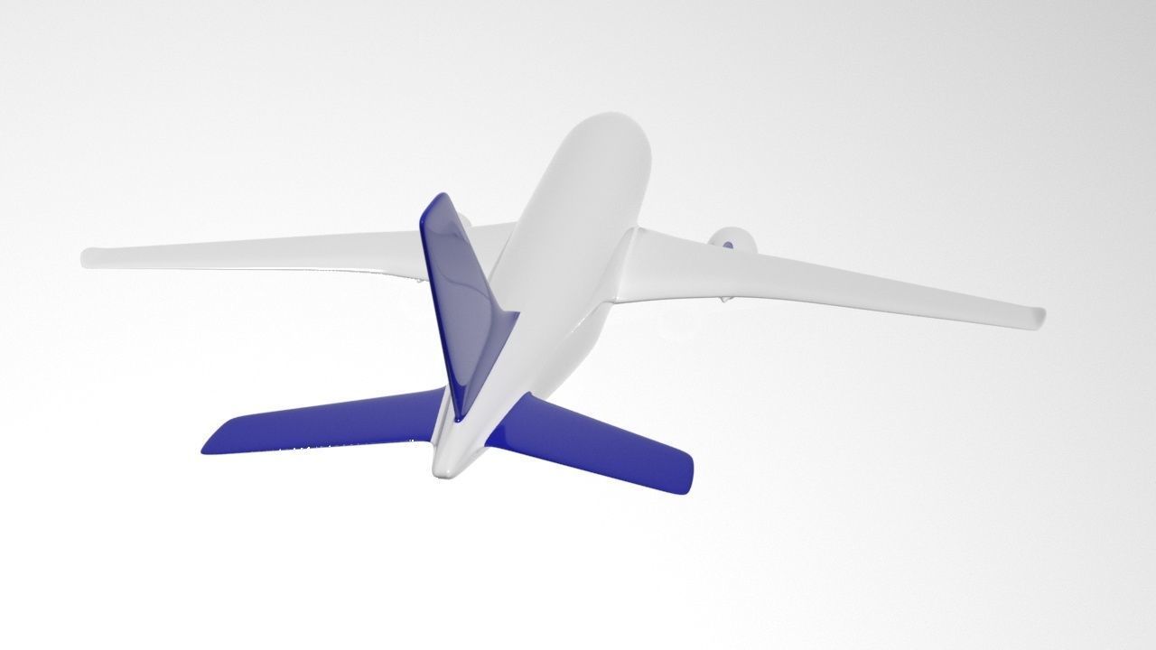 plane airplane flying in sky 3D model_3