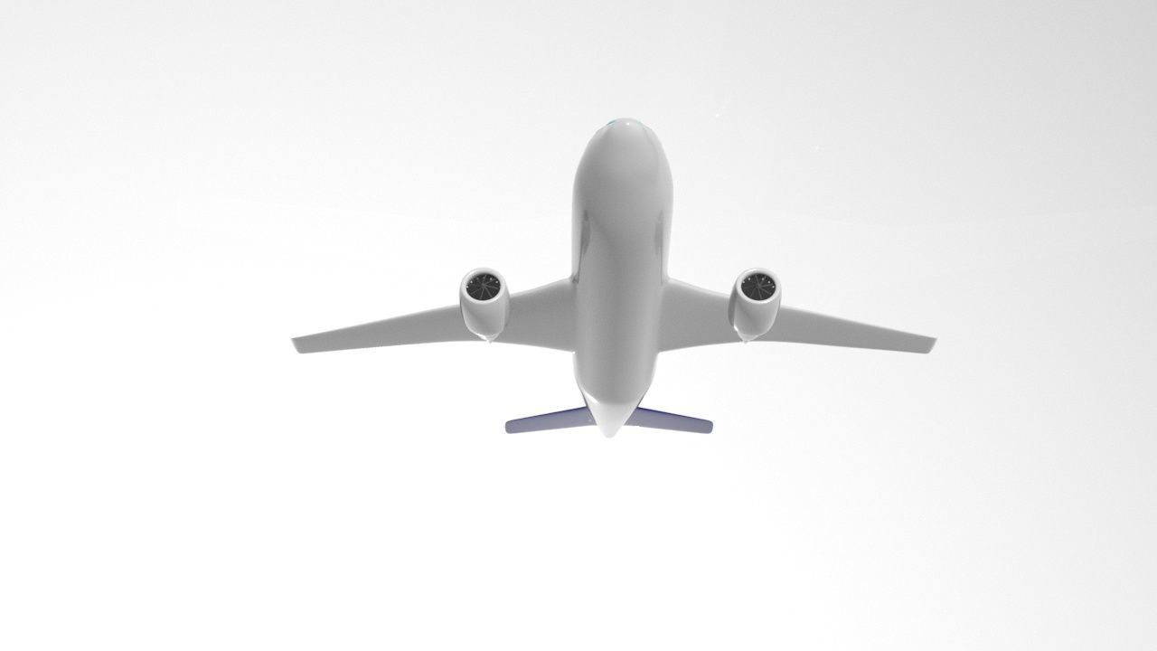 plane airplane flying in sky 3D model_2