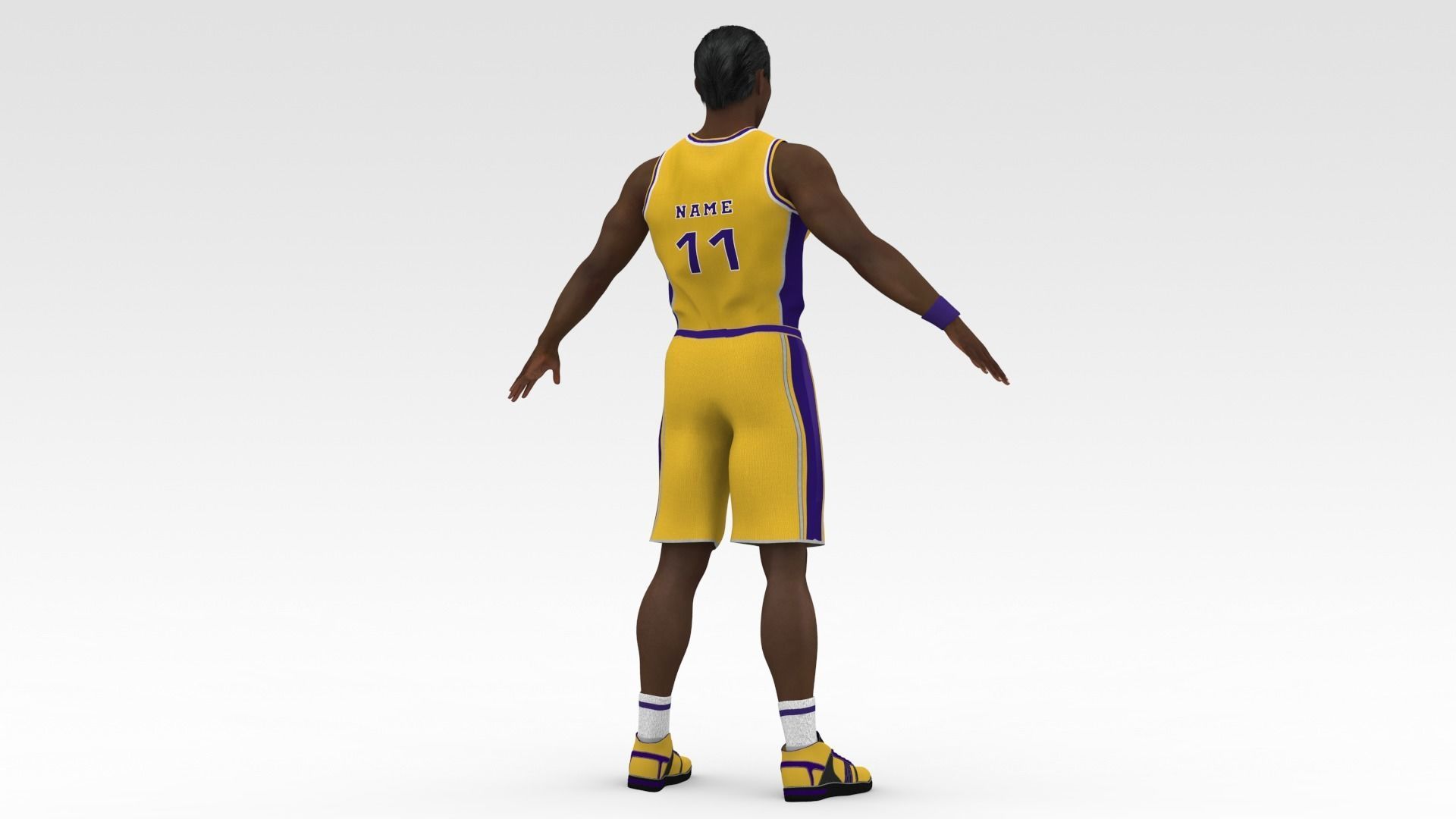 Basketball Player Yellow Player 02 3D model_4