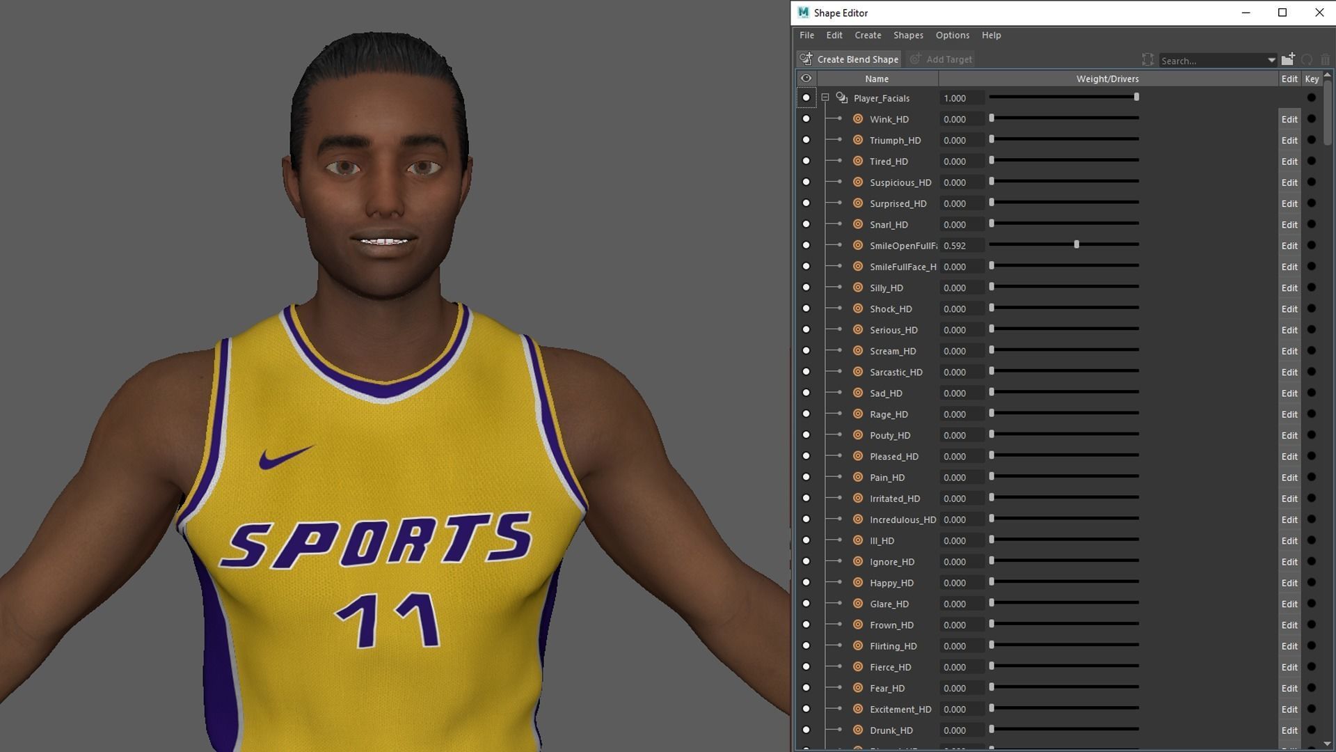 Basketball Player Yellow Player 02 3D model_7