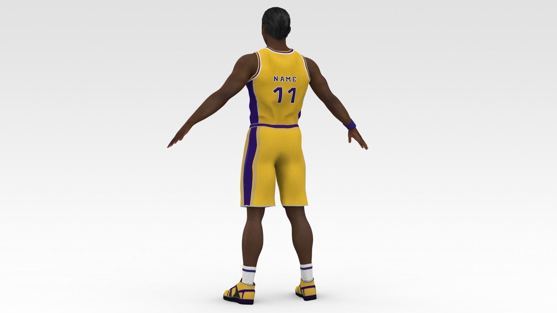 Basketball Player Yellow Player 02 3D model_3