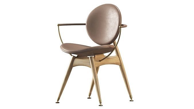 Circle Dining Chair 3D model 3