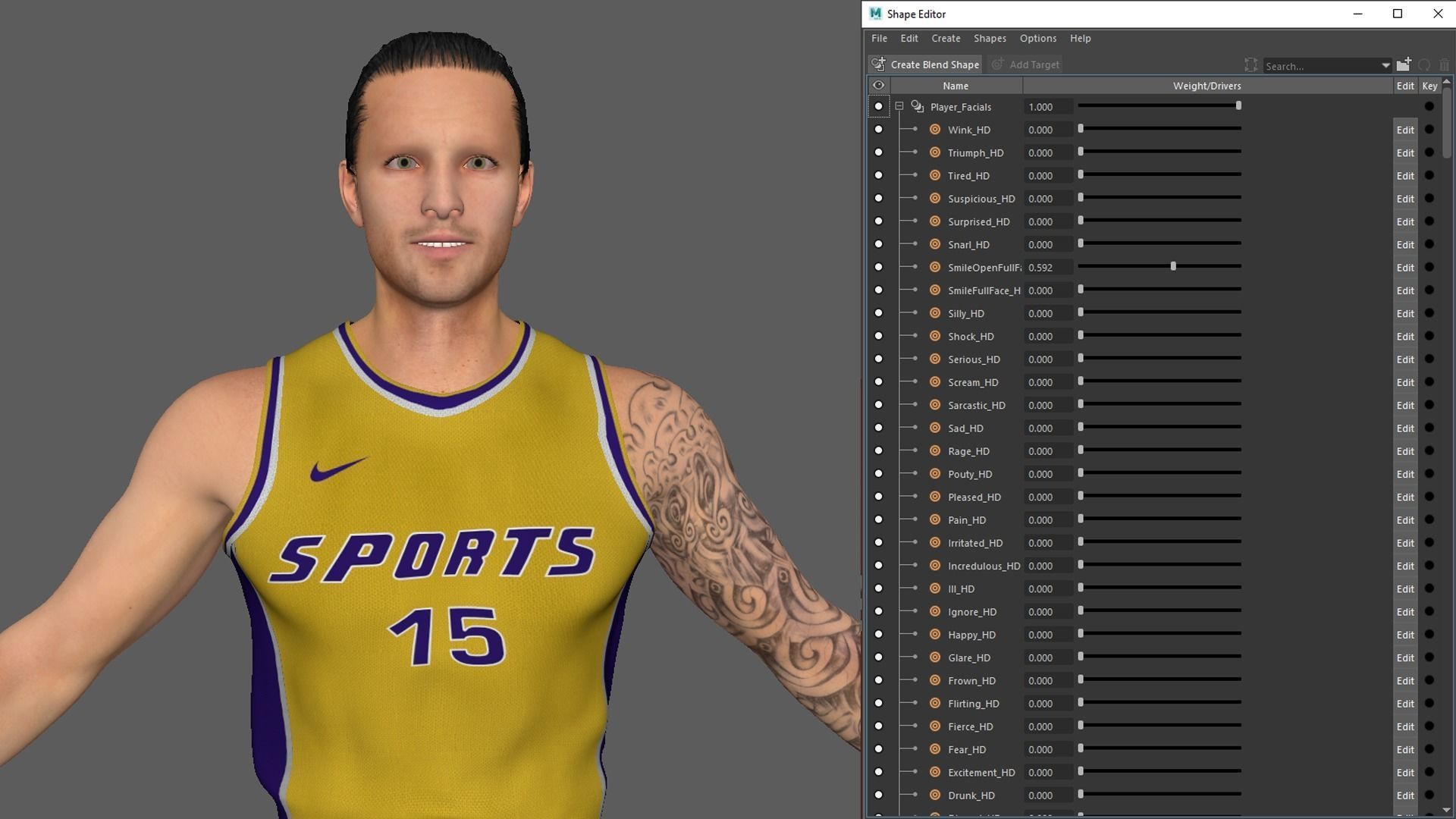 Basketball Player Yellow Player 03 3D model_7