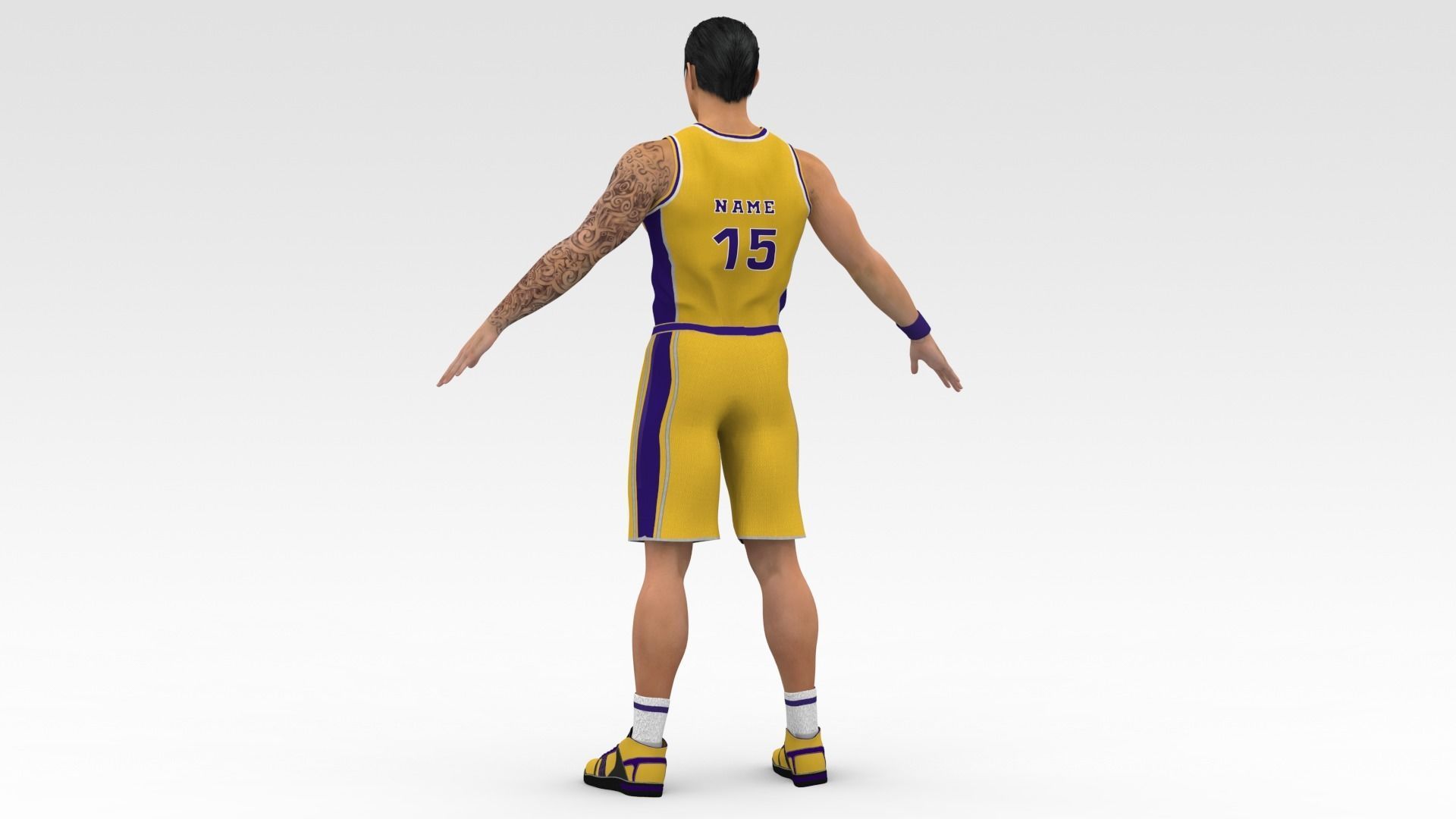 Basketball Player Yellow Player 03 3D model_3