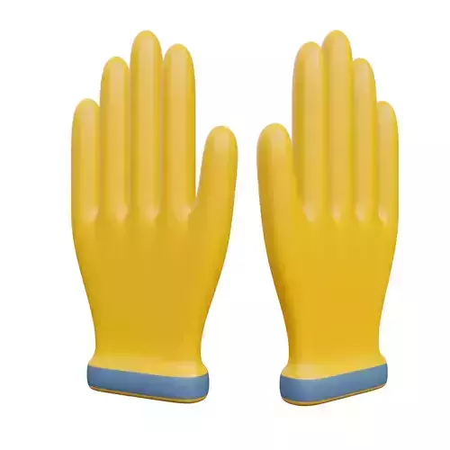 Gloves 3D Model rubber