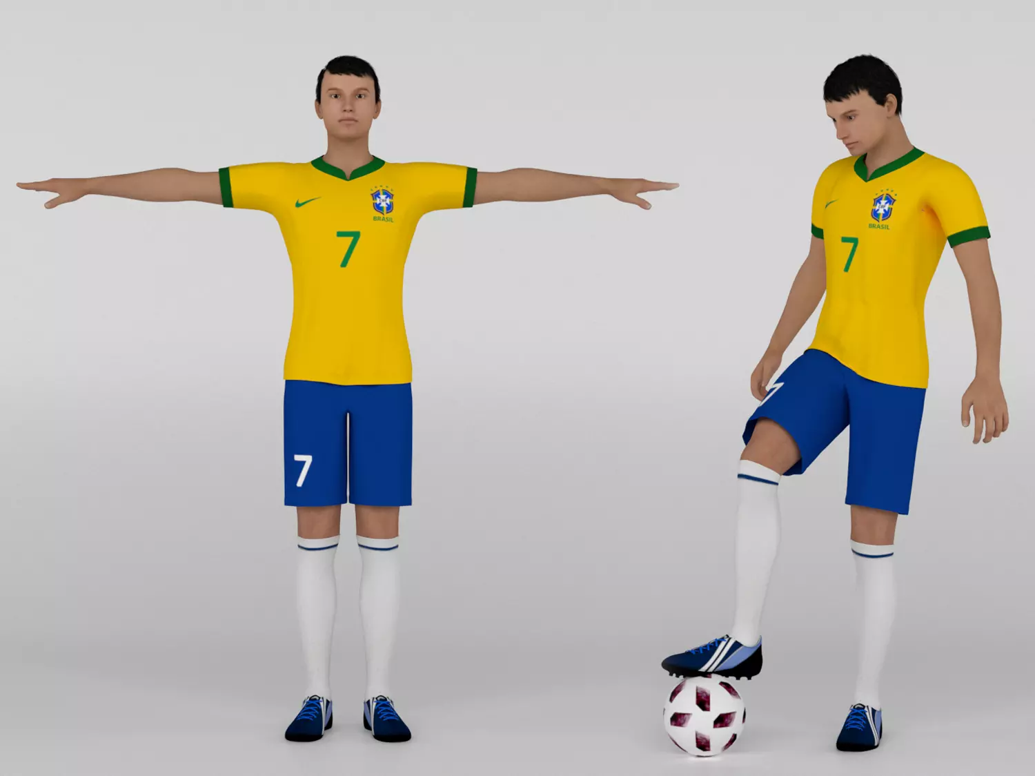 Brazil Football Player 3D model