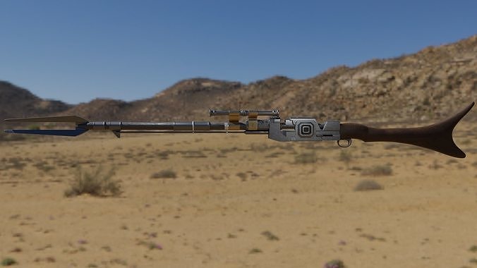 star Wars mandalorian RIFLE 3D model