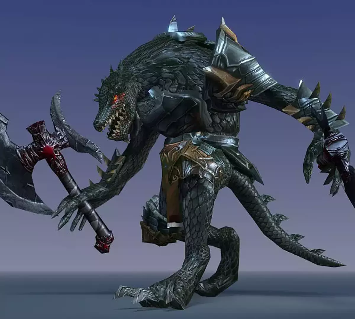 Lizardman Monster 3D Animated model 3D model_0