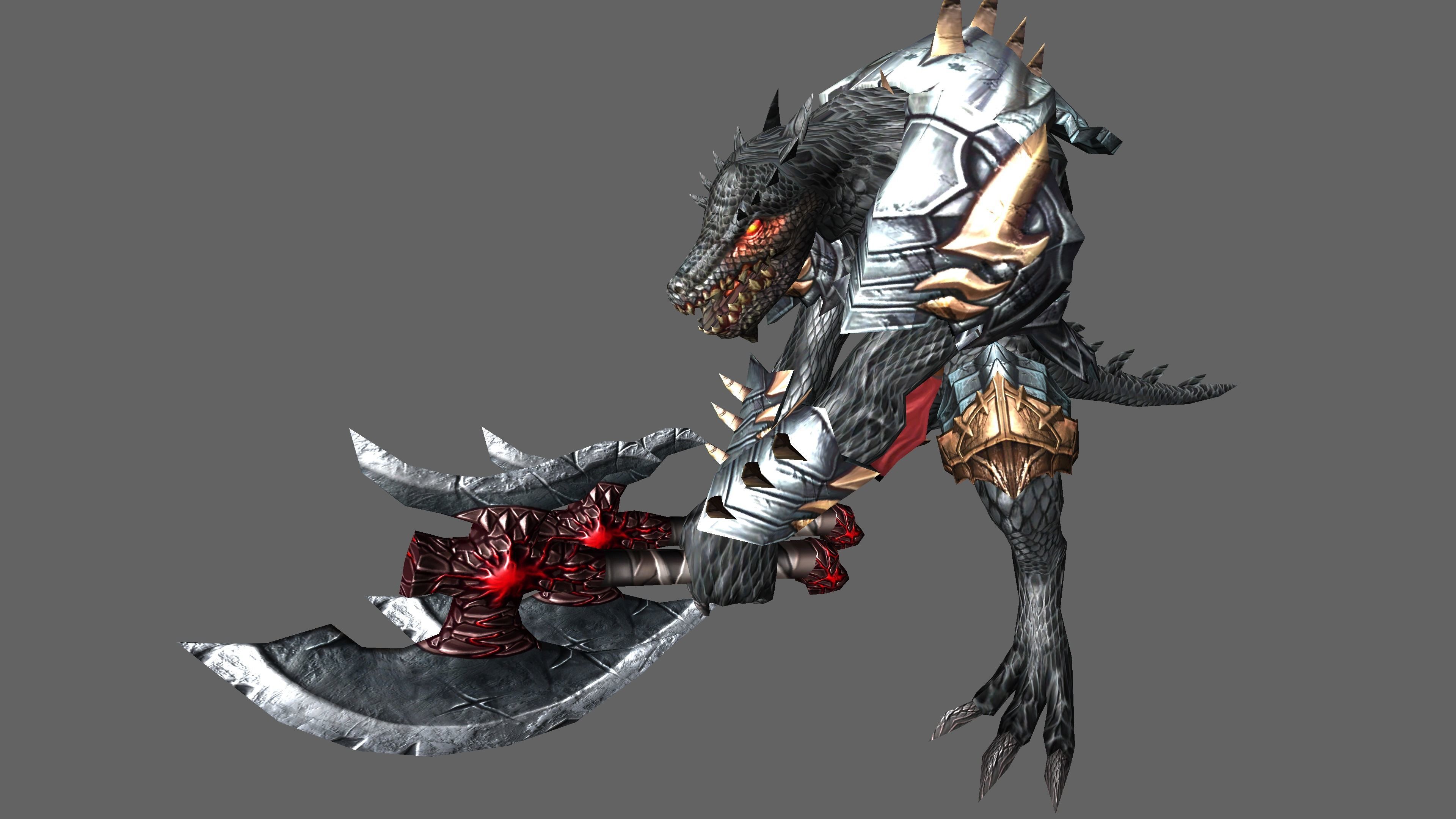 Lizardman Monster 3D Animated model 3D model_3