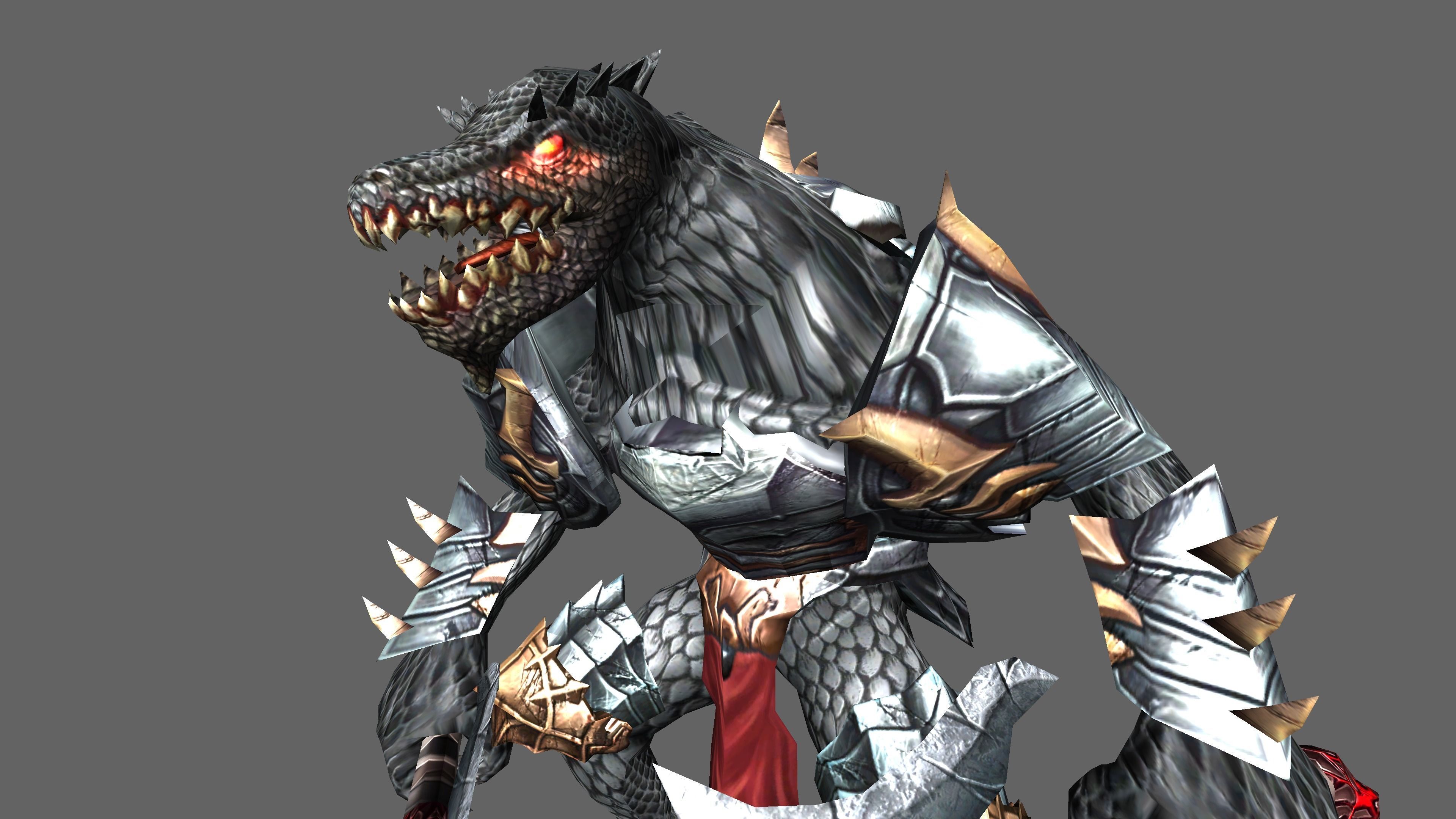 Lizardman Monster 3D Animated model 3D model_1