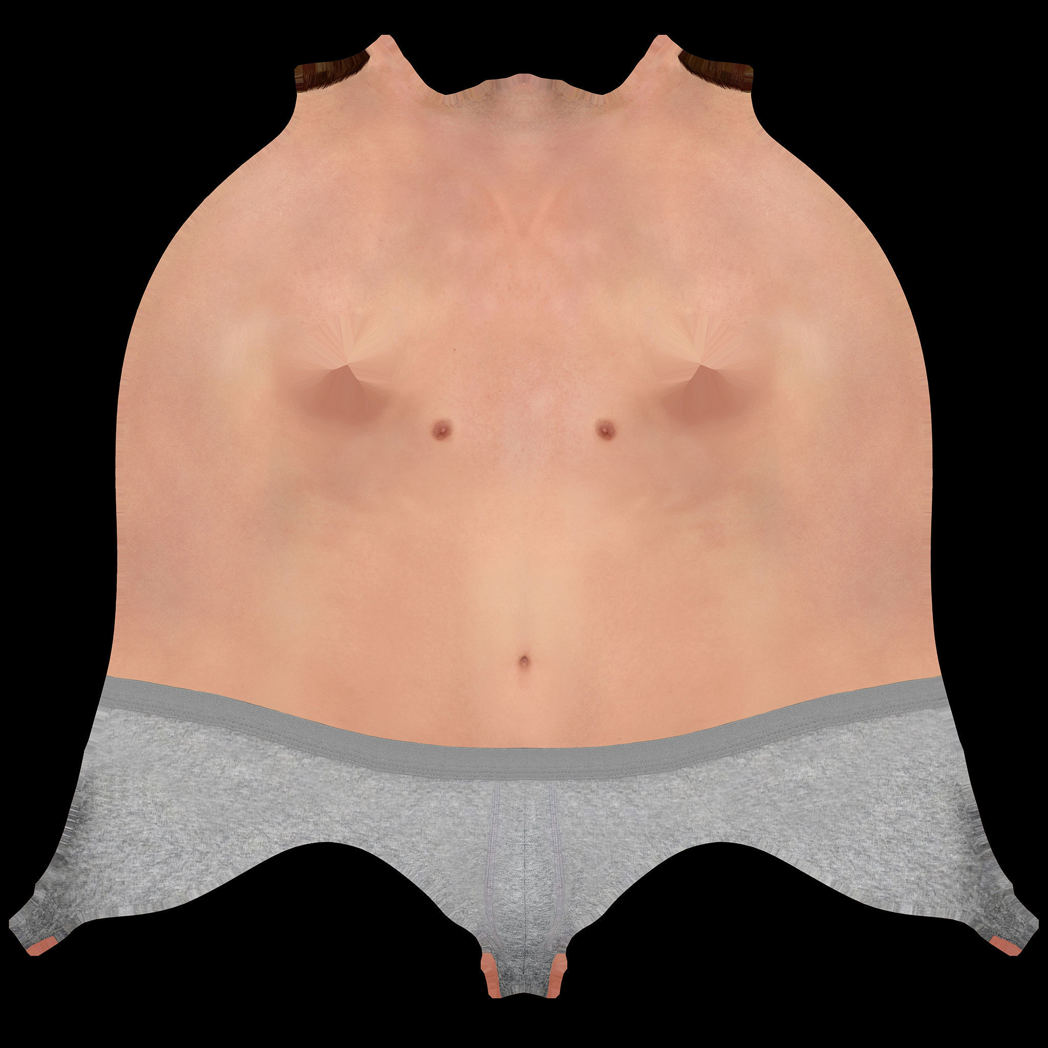 Mens Swimwear Rigged Model Low-poly 3D model_22