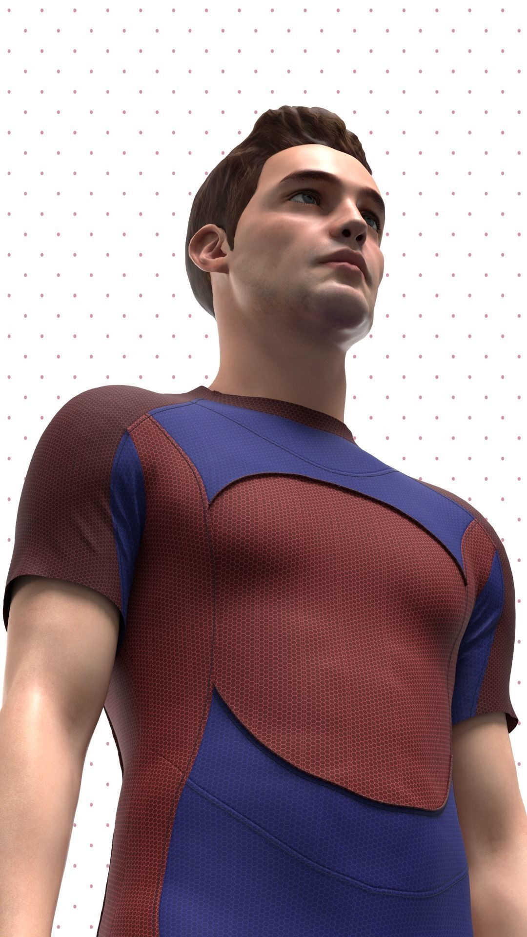 Mens Swimwear Rigged Model Low-poly 3D model_1