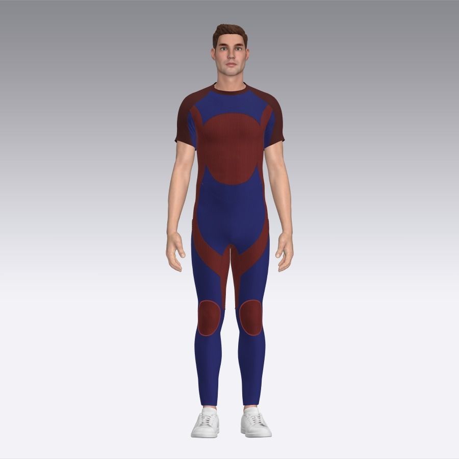 Mens Swimwear Rigged Model Low-poly 3D model_21