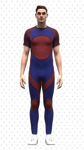 Mens Swimwear Rigged Model Low-poly 3D model