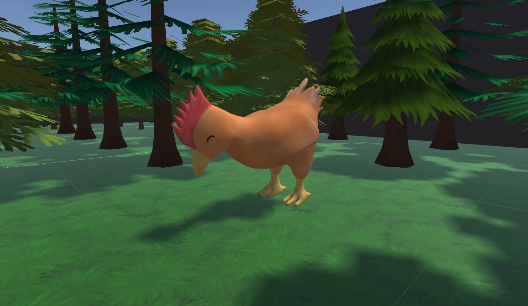 Chicken - cartoon style Low-poly 3D model_6