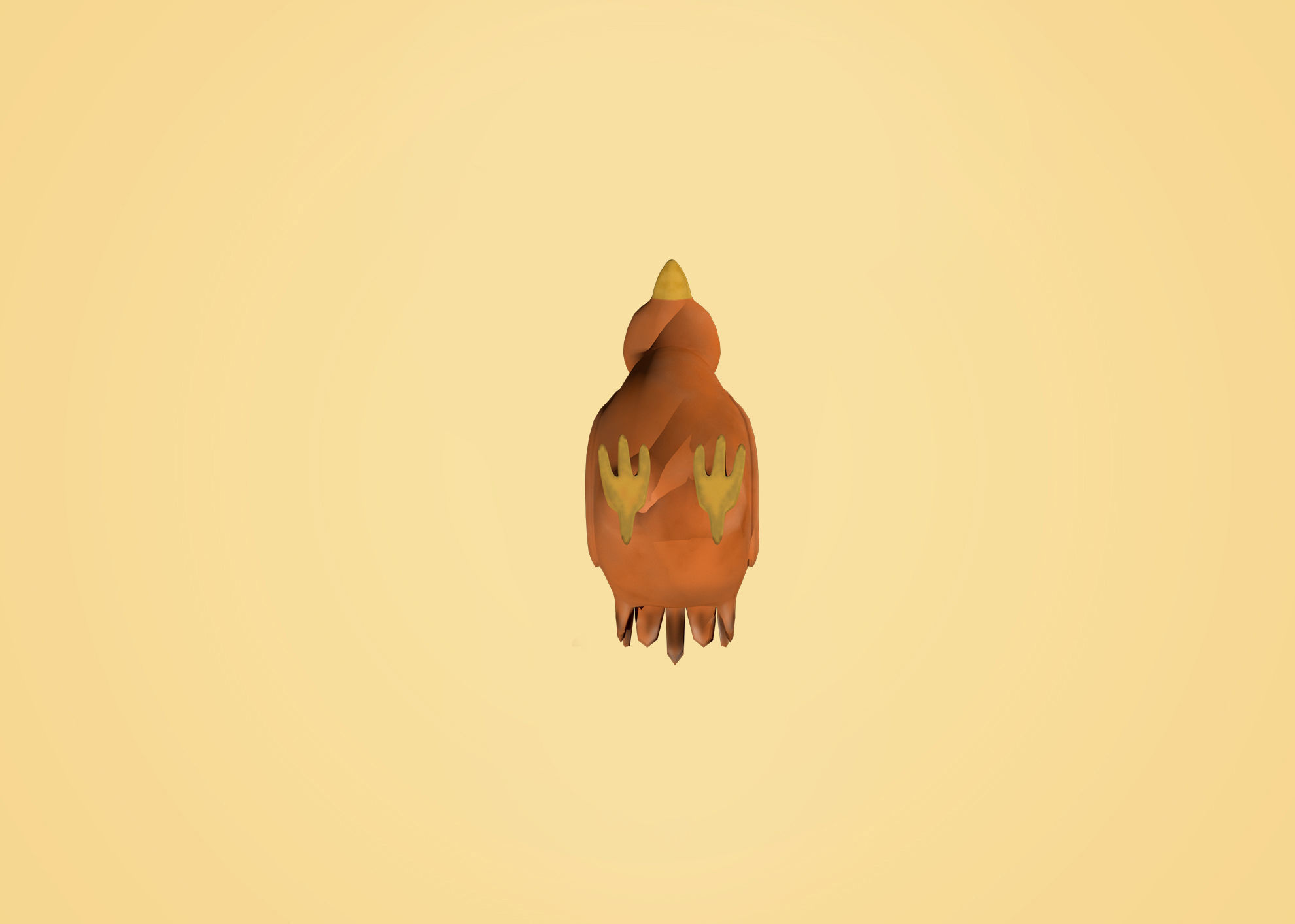 Chicken - cartoon style Low-poly 3D model_4