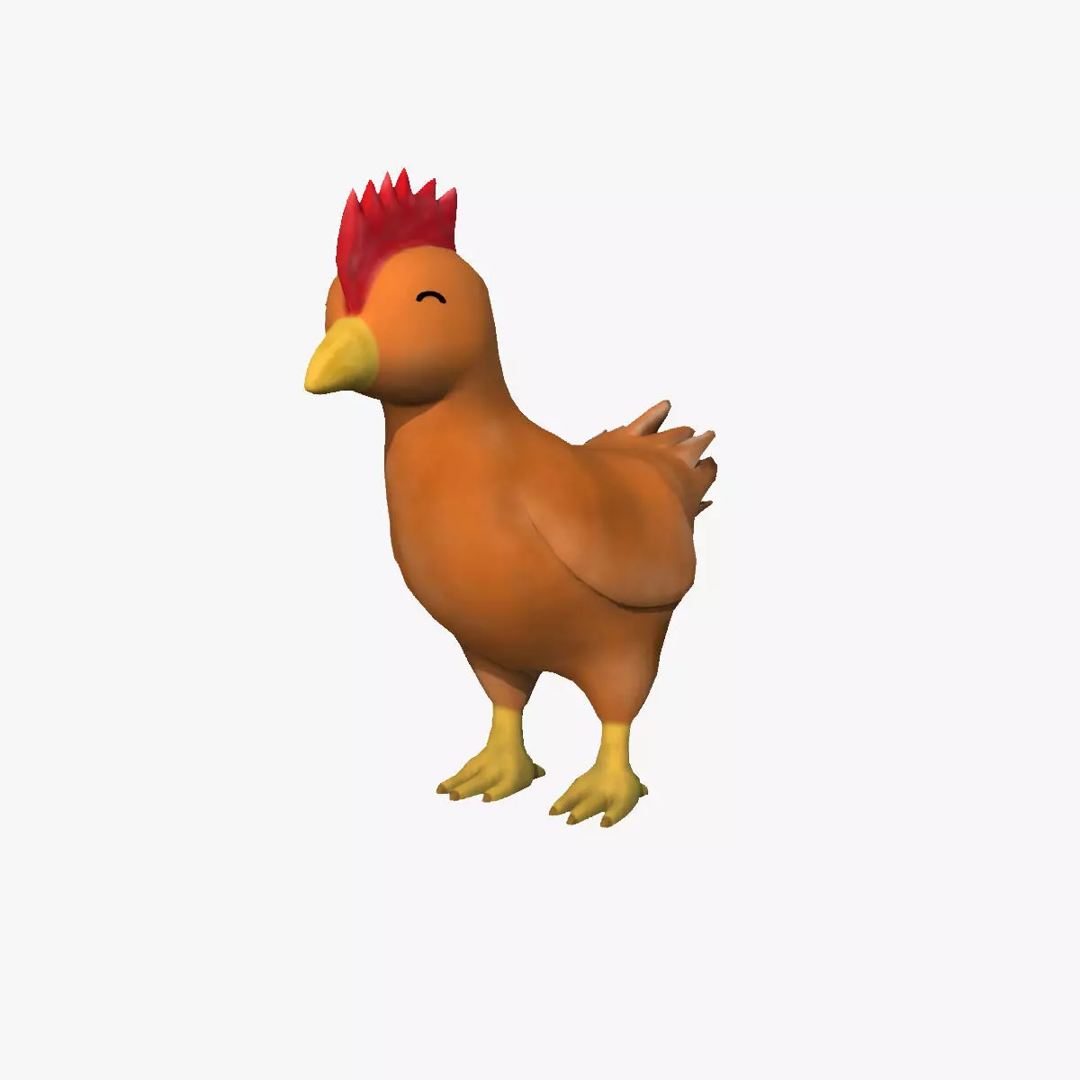 Chicken - cartoon style Low-poly 3D model_0