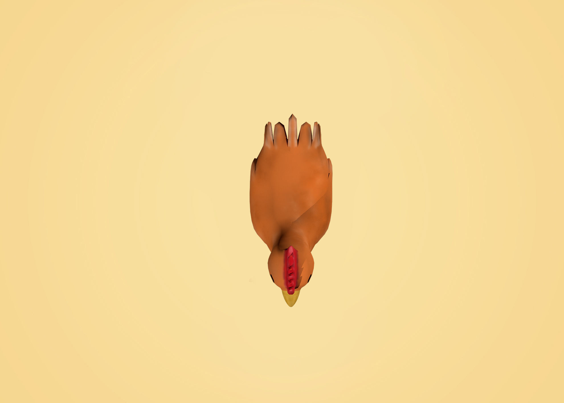 Chicken - cartoon style Low-poly 3D model_3