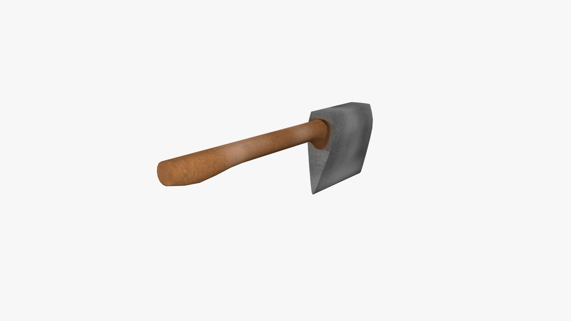 One-handed ax Low-poly 3D model_3