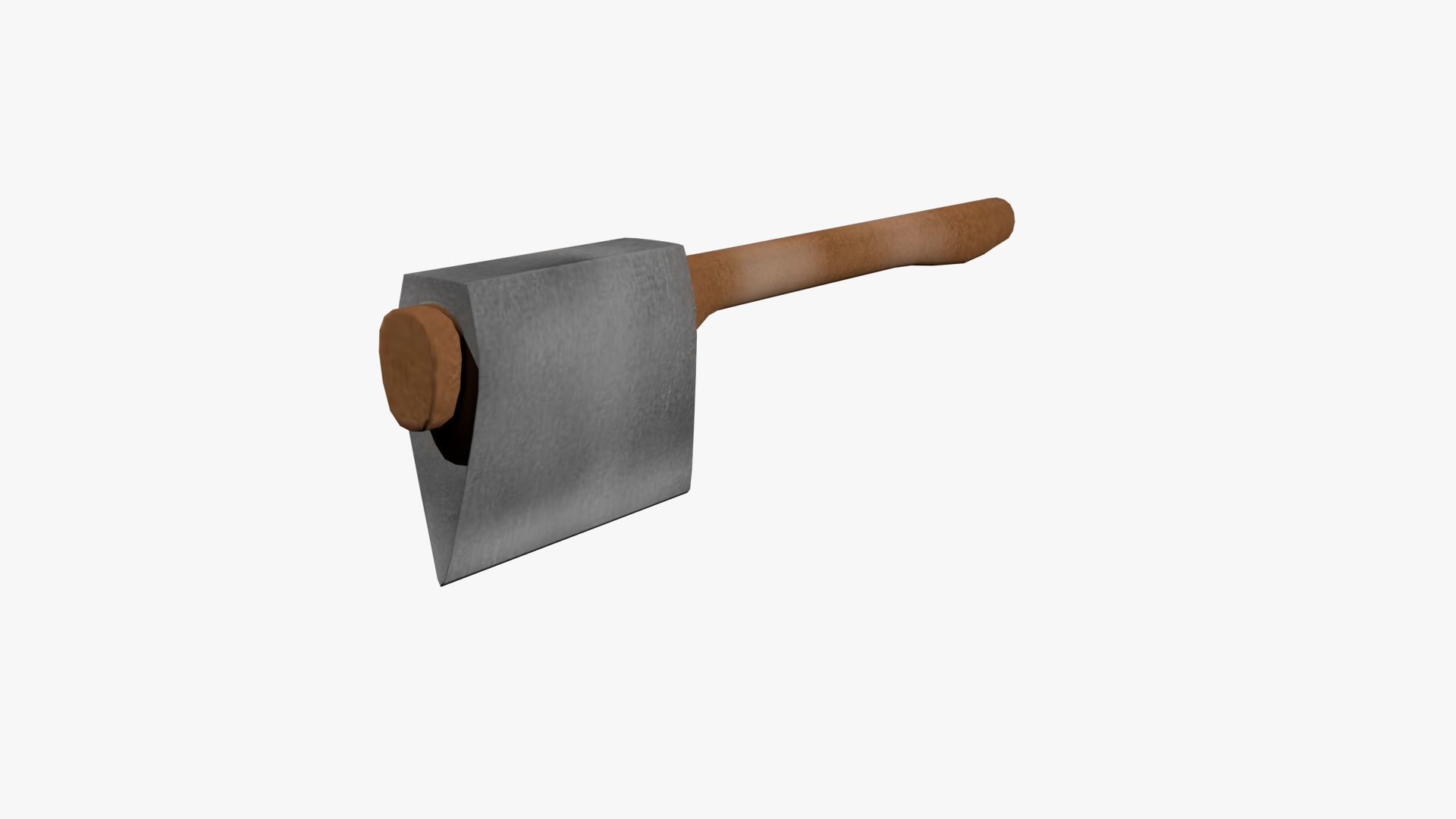 One-handed ax Low-poly 3D model_1