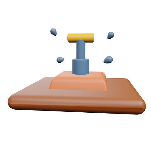 Irrigation Icon Low-poly 3D model