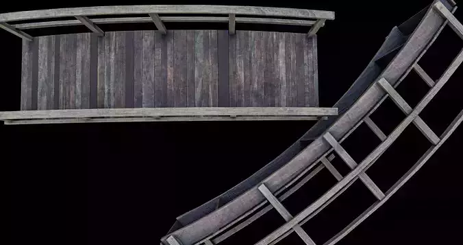 WoodBridge LowPoly wooden bridge
