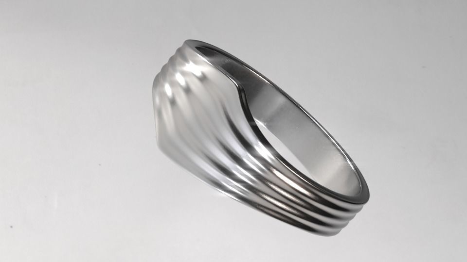 Ring collcetion wave style 3D print model_3