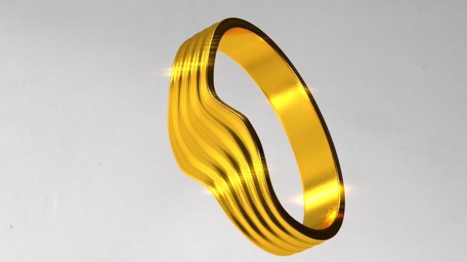 Ring collcetion wave style 3D print model_10