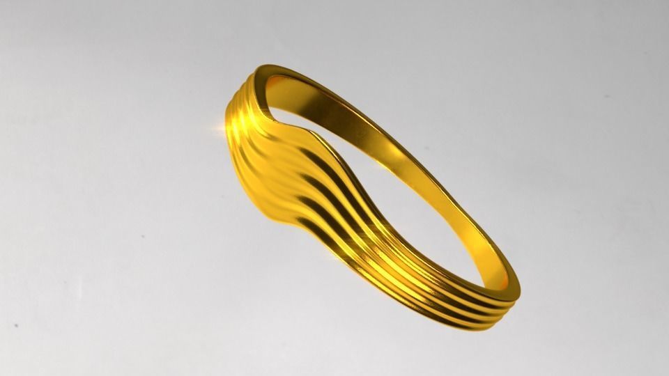 Ring collcetion wave style 3D print model_13