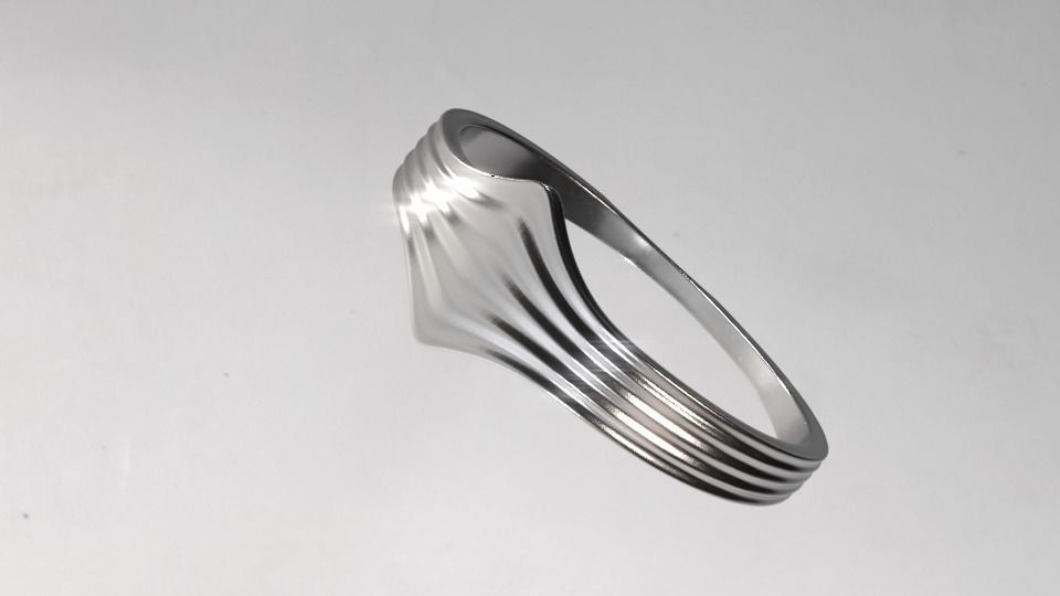 Ring collcetion wave style 3D print model_2