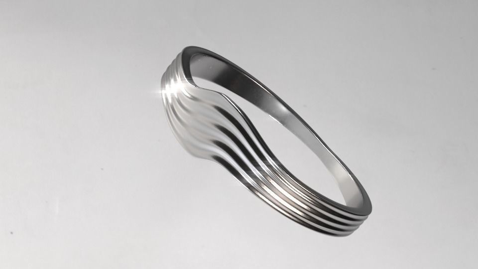 Ring collcetion wave style 3D print model_16