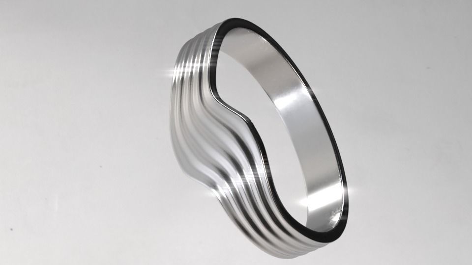 Ring collcetion wave style 3D print model_9