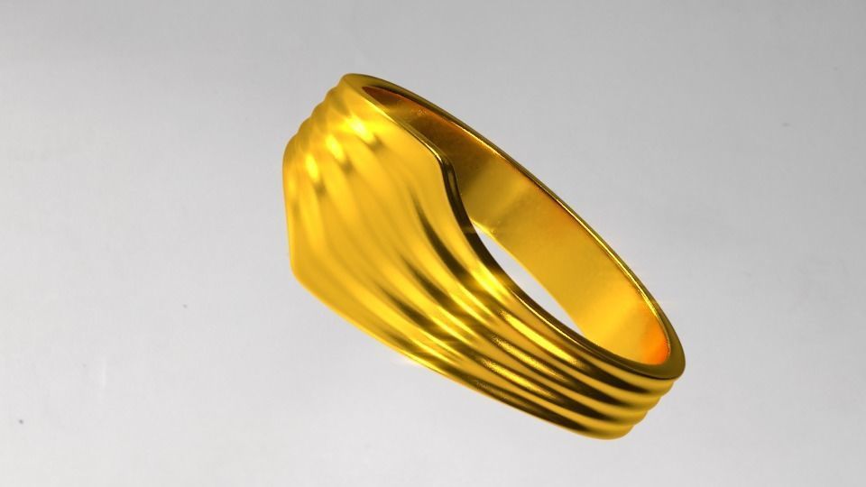 Ring collcetion wave style 3D print model_7