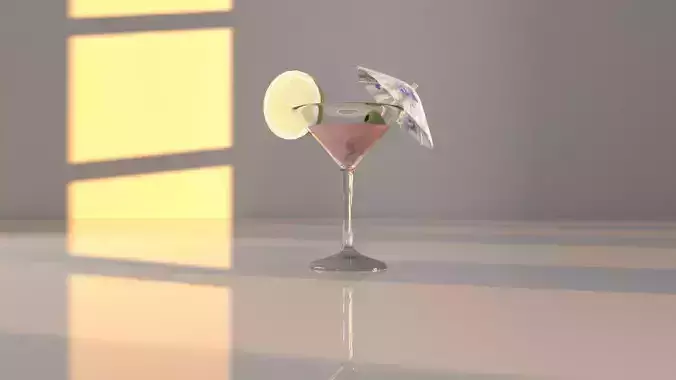 Glass of cocktail with umbrella