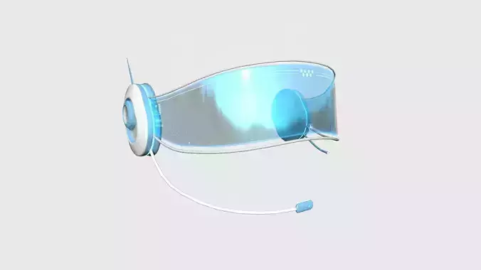 SciFi Glasses H01 White Blue - Character Design Fashion Low-poly 3D model