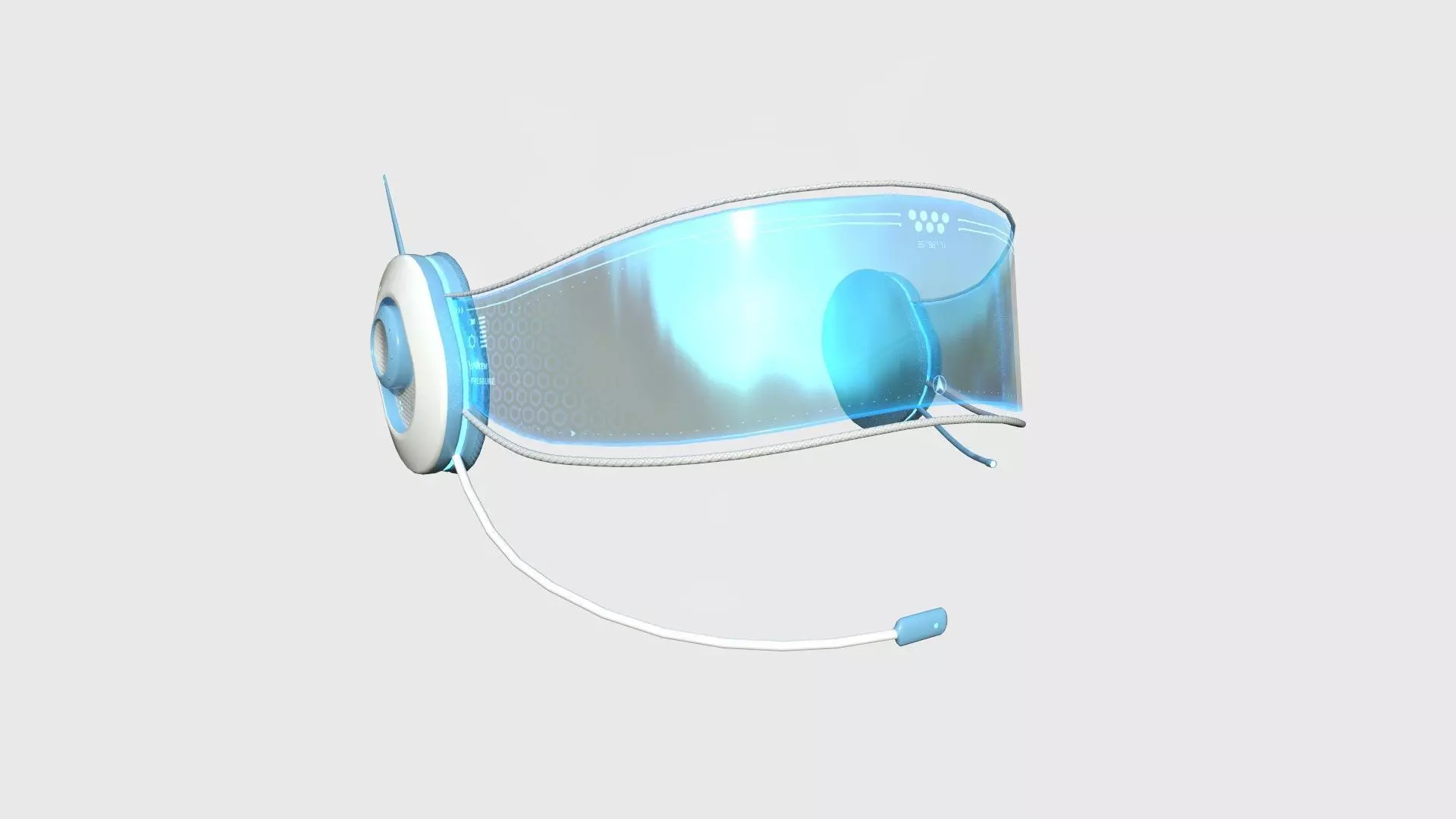 SciFi Glasses H01 White Blue - Character Design Fashion Low-poly 3D model_0