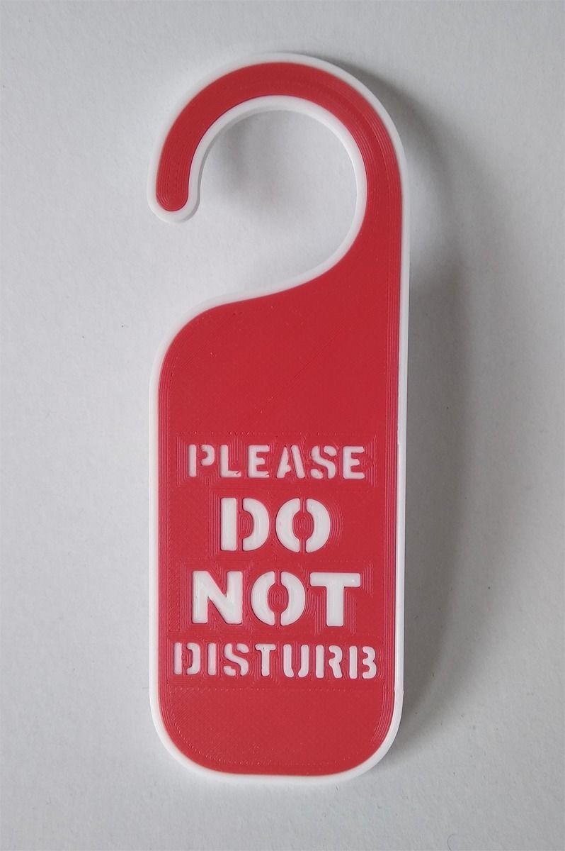 Printable Do Not Disturb Door Hanger-SET 1 3D print model_7