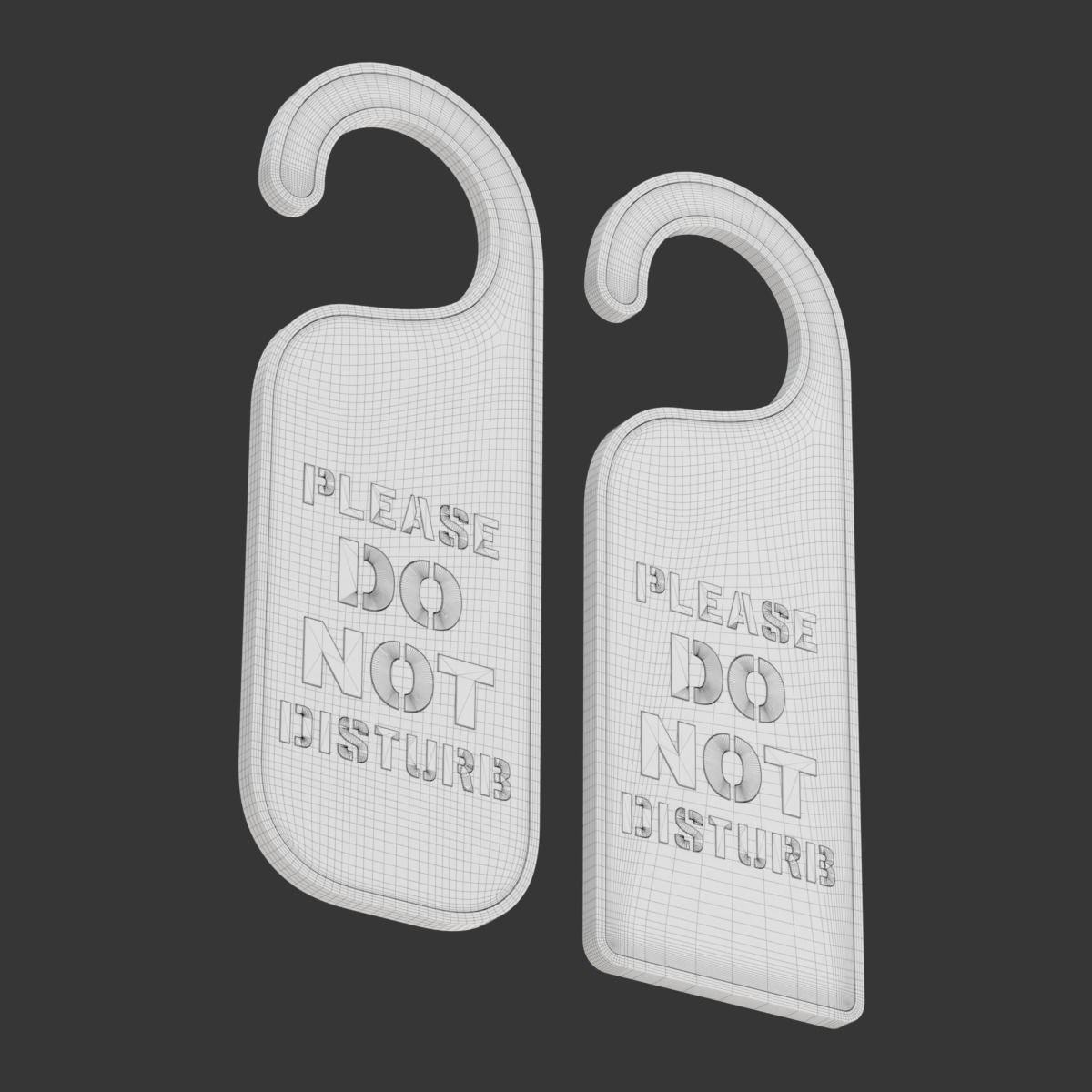 Printable Do Not Disturb Door Hanger-SET 1 3D print model_9
