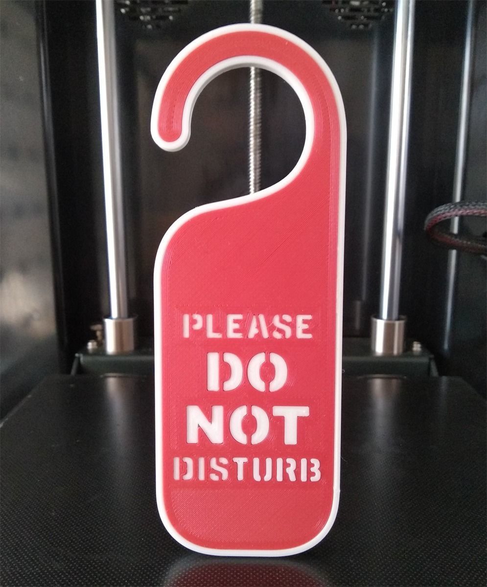 Printable Do Not Disturb Door Hanger-SET 1 3D print model_1