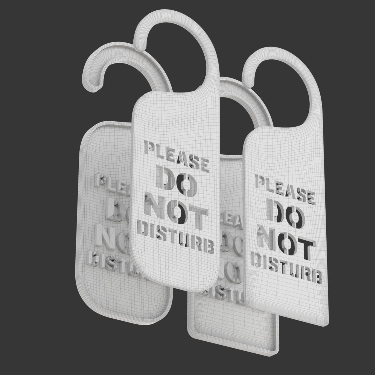 Printable Do Not Disturb Door Hanger-SET 1 3D print model_10