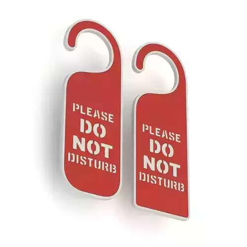 Printable Do Not Disturb Door Hanger-SET 1 3D print model