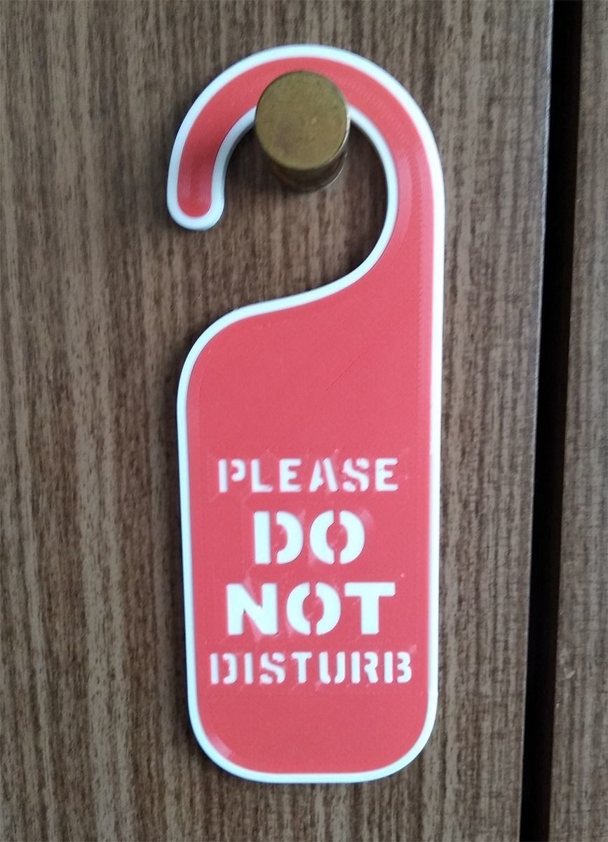 Printable Do Not Disturb Door Hanger-SET 1 3D print model_6