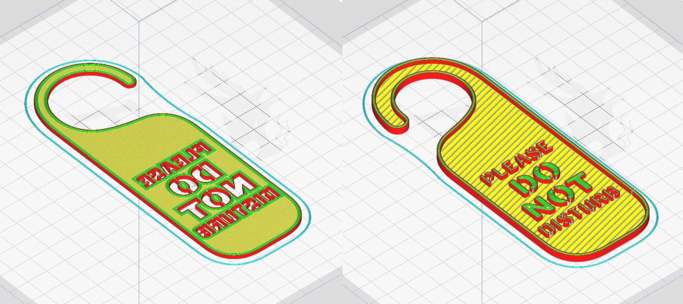 Printable Do Not Disturb Door Hanger-SET 1 3D print model_8