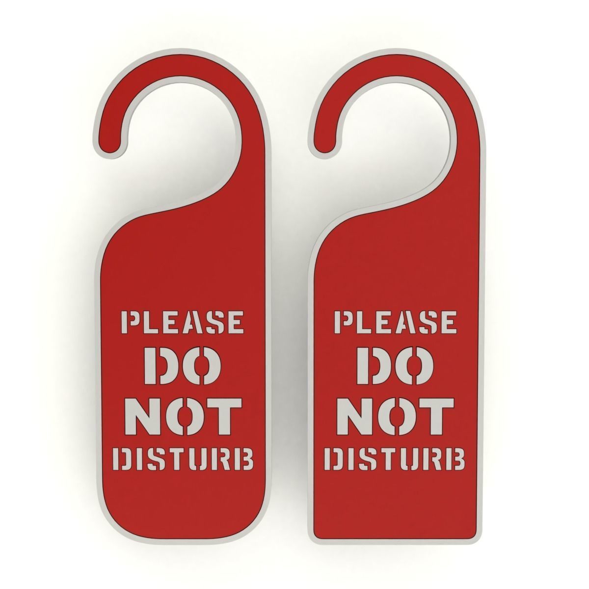 Printable Do Not Disturb Door Hanger-SET 1 3D print model_3