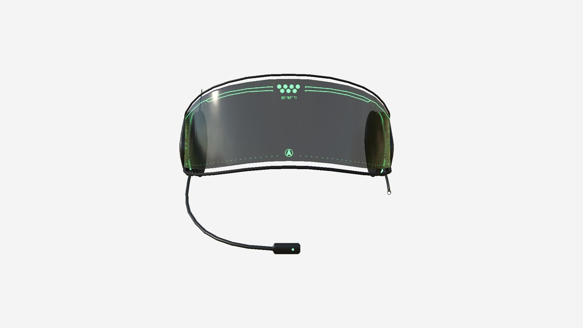 SciFi Glasses H02 Black Green - Character Design Fashion Low-poly 3D model_1