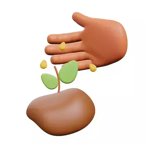 Seeding Icon Low-poly 3D model