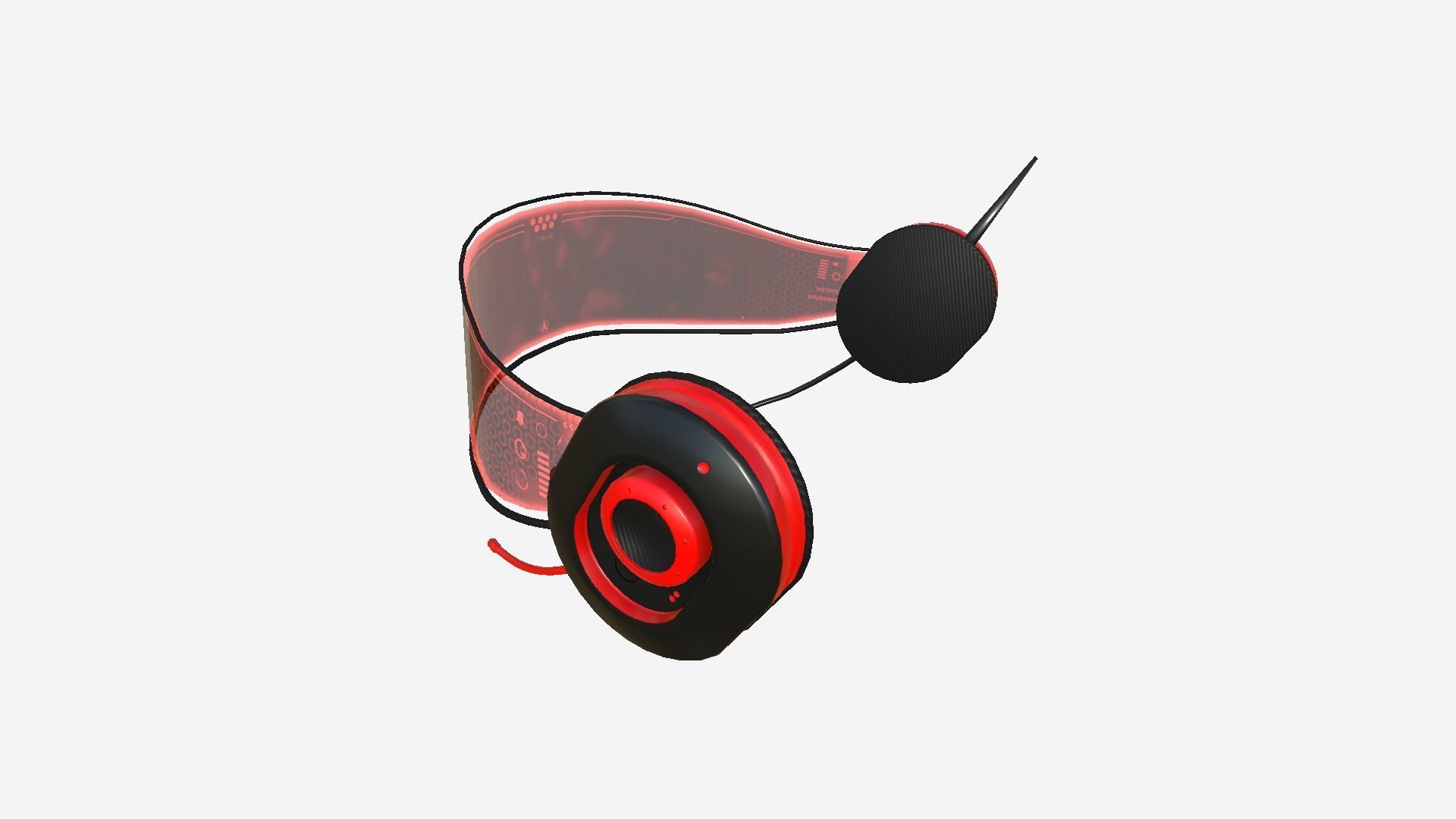 SciFi Glasses H03 Red - Character Design Fashion Low-poly 3D model_4